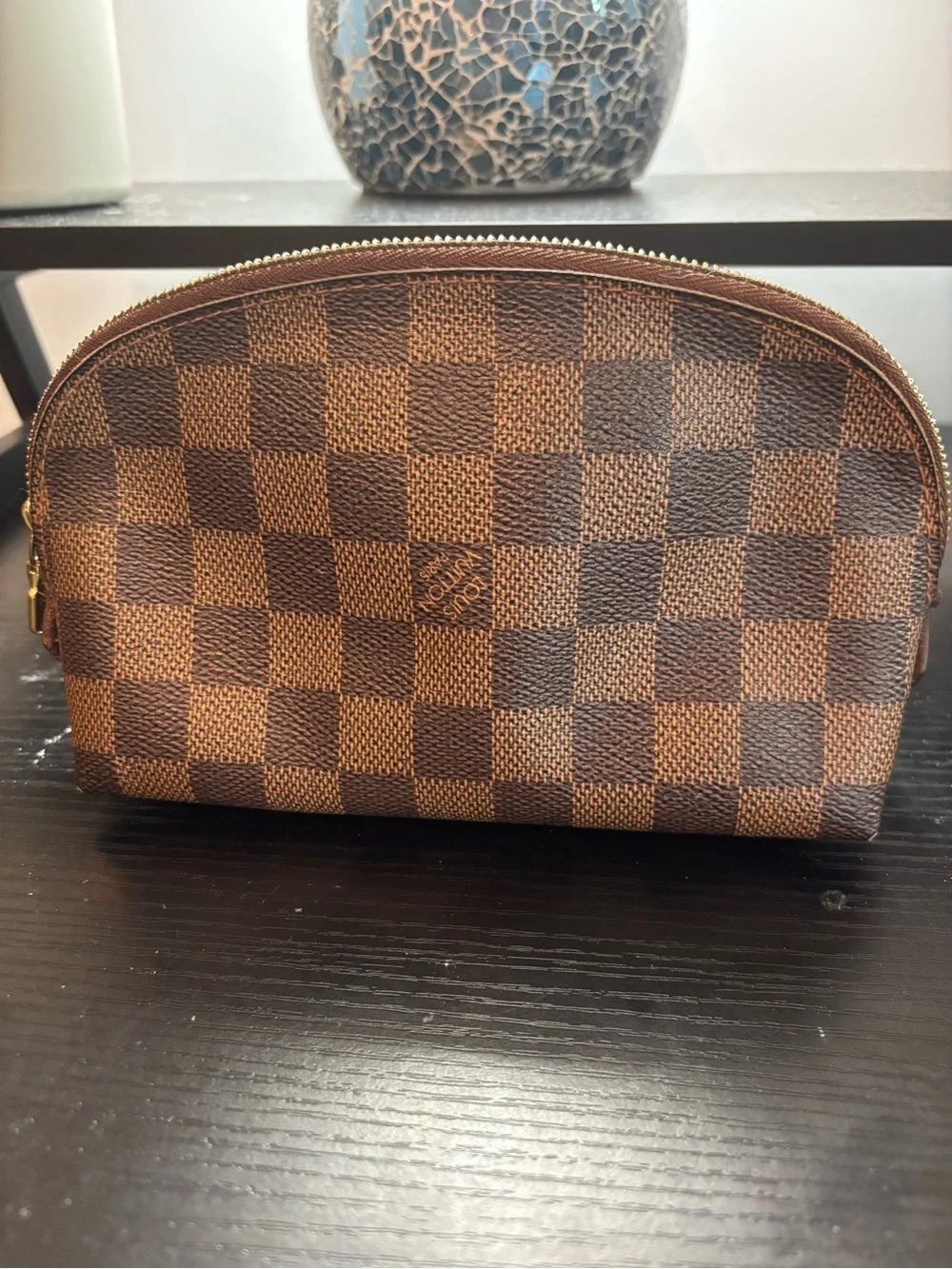 Authentic Louis Vuitton Damier Ebene Cosmetic Pouch PM